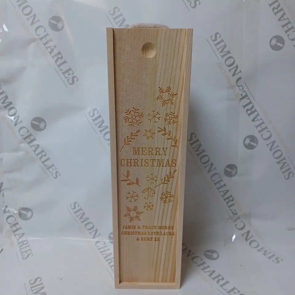 ENGRAVED CHRISTMAS WINE BOX  RRP £16.99