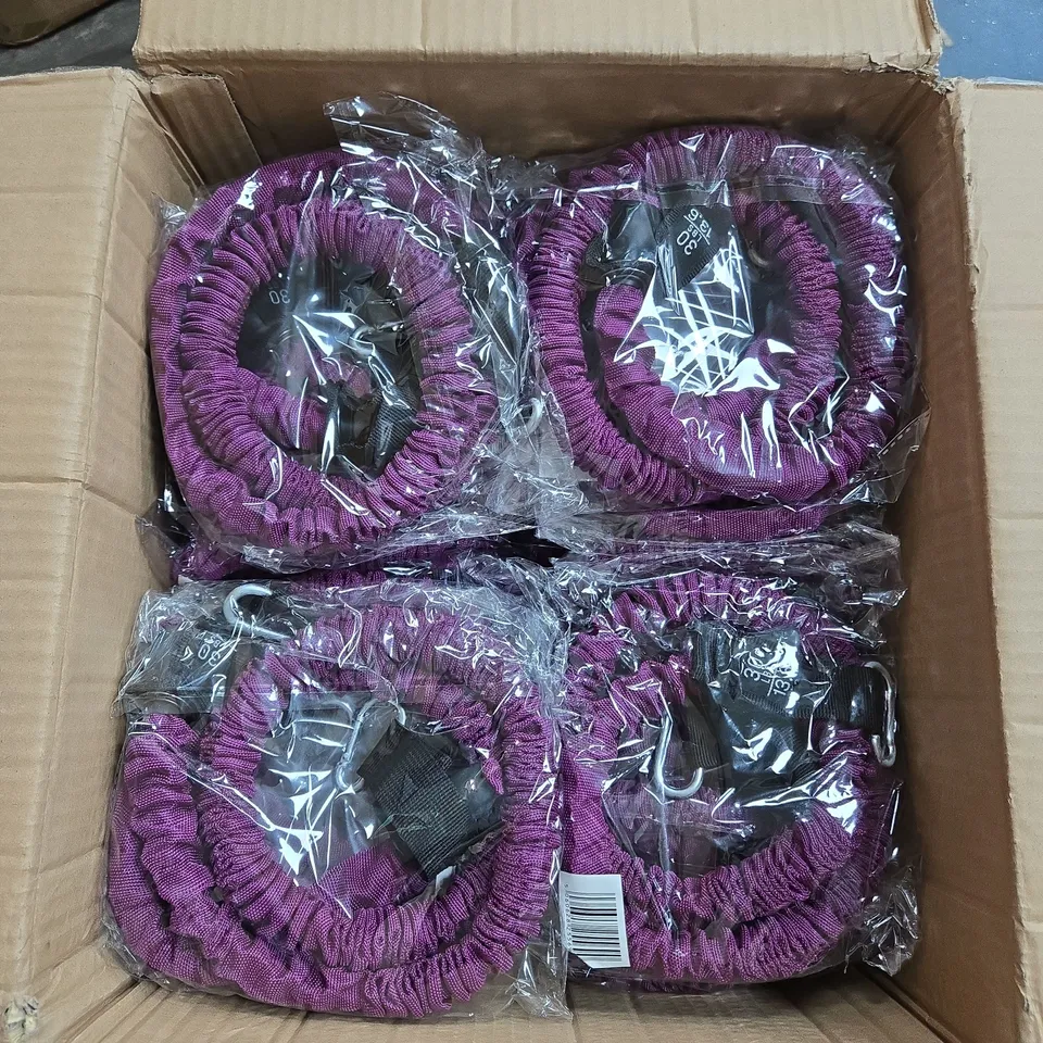 BOX OF APPROXIMATELY 40 LISA FIT SPARE PARTS BAND 30LBS/13.6KG – PURPLE RESISTANCE BANDS