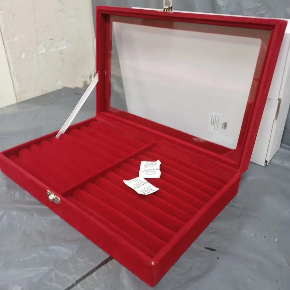 LOT OF 20 BRAND NEW RED JEWELLERY BOXES WITH VIEWING WINDOW