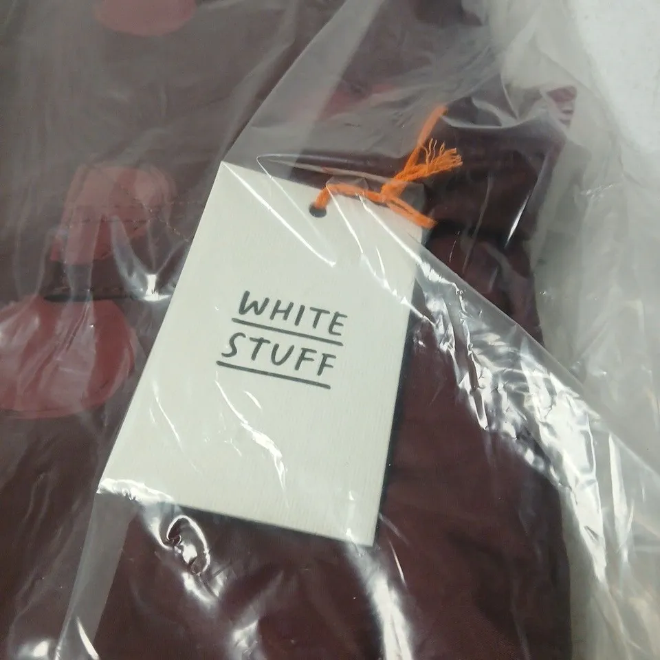 WHITE STUFF TOTE BAG– ONE SIZE – BURGUNDY/DOTS