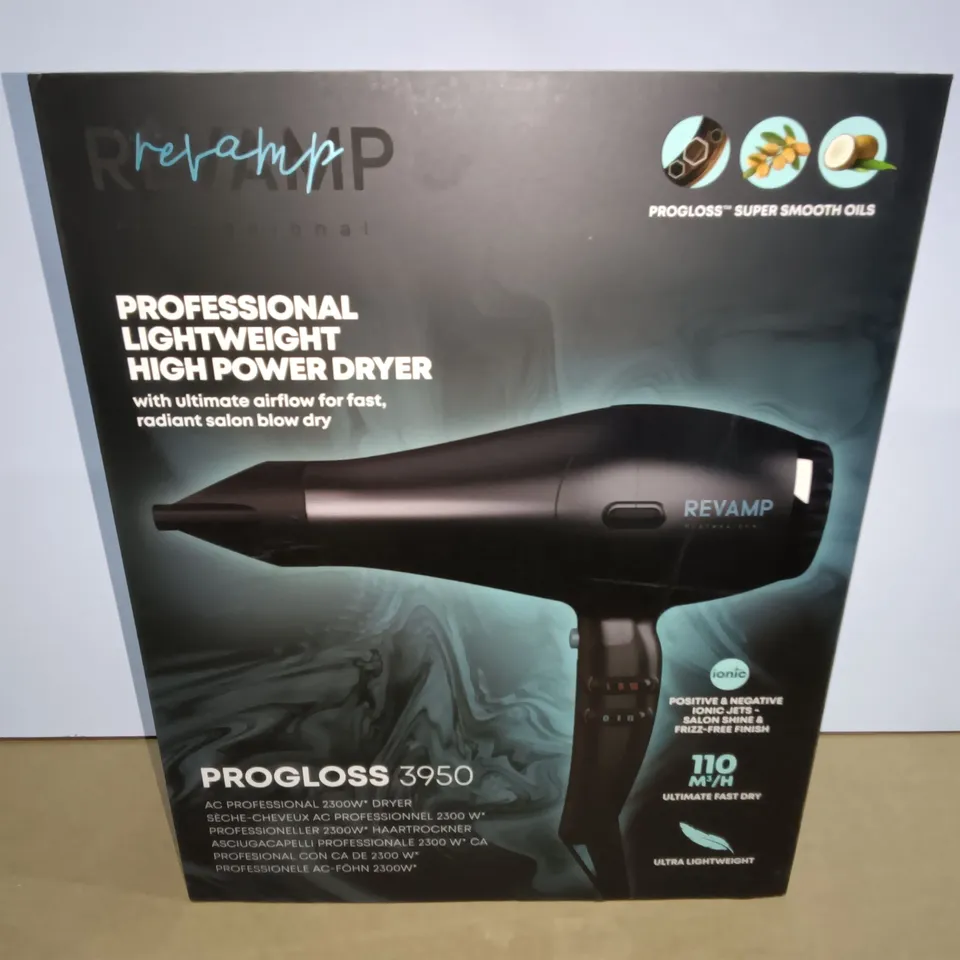 BOXED REVAMP PROGLOSS 3950 2300W HAIR DRYER