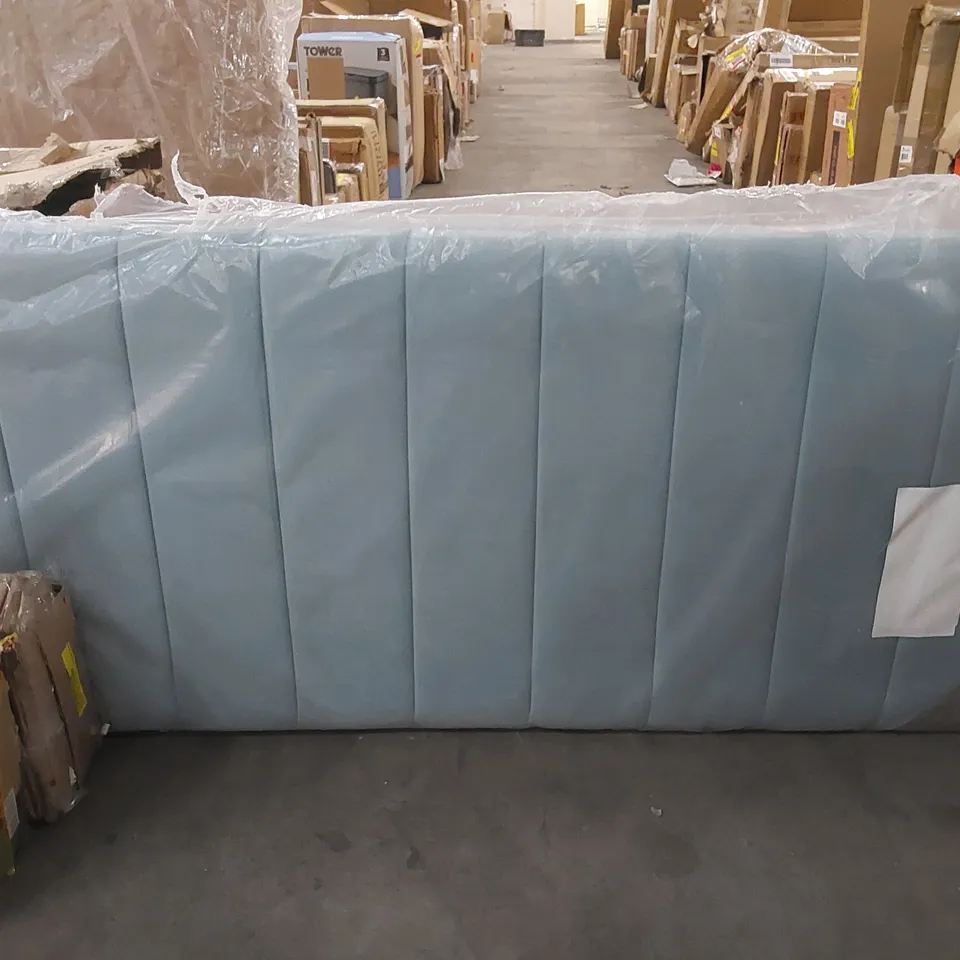 BOXED VERTICAL PANELLED UPHOLSTERED HEADBOARD IN PLUSH VELVET 