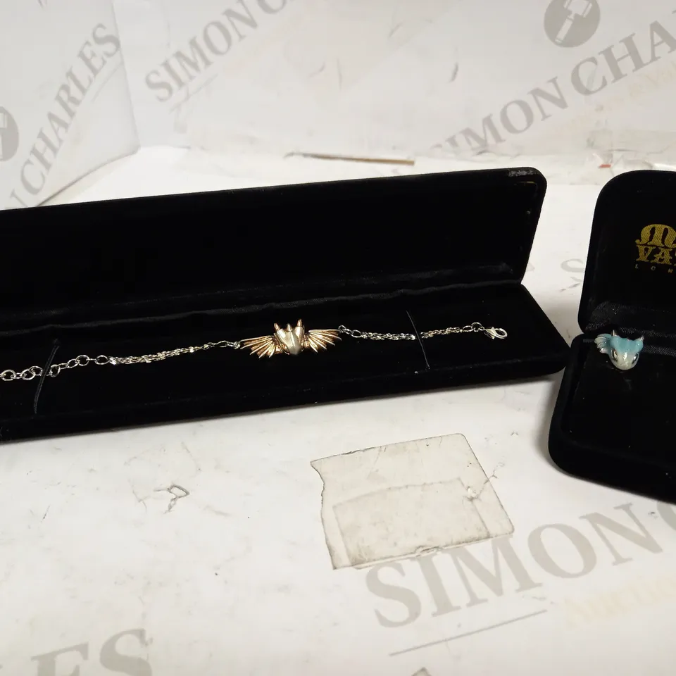 MONVATOO SILVER TURQUOISE DRAGON STUD EARRINGS + SILVER DRAGON BRACELET