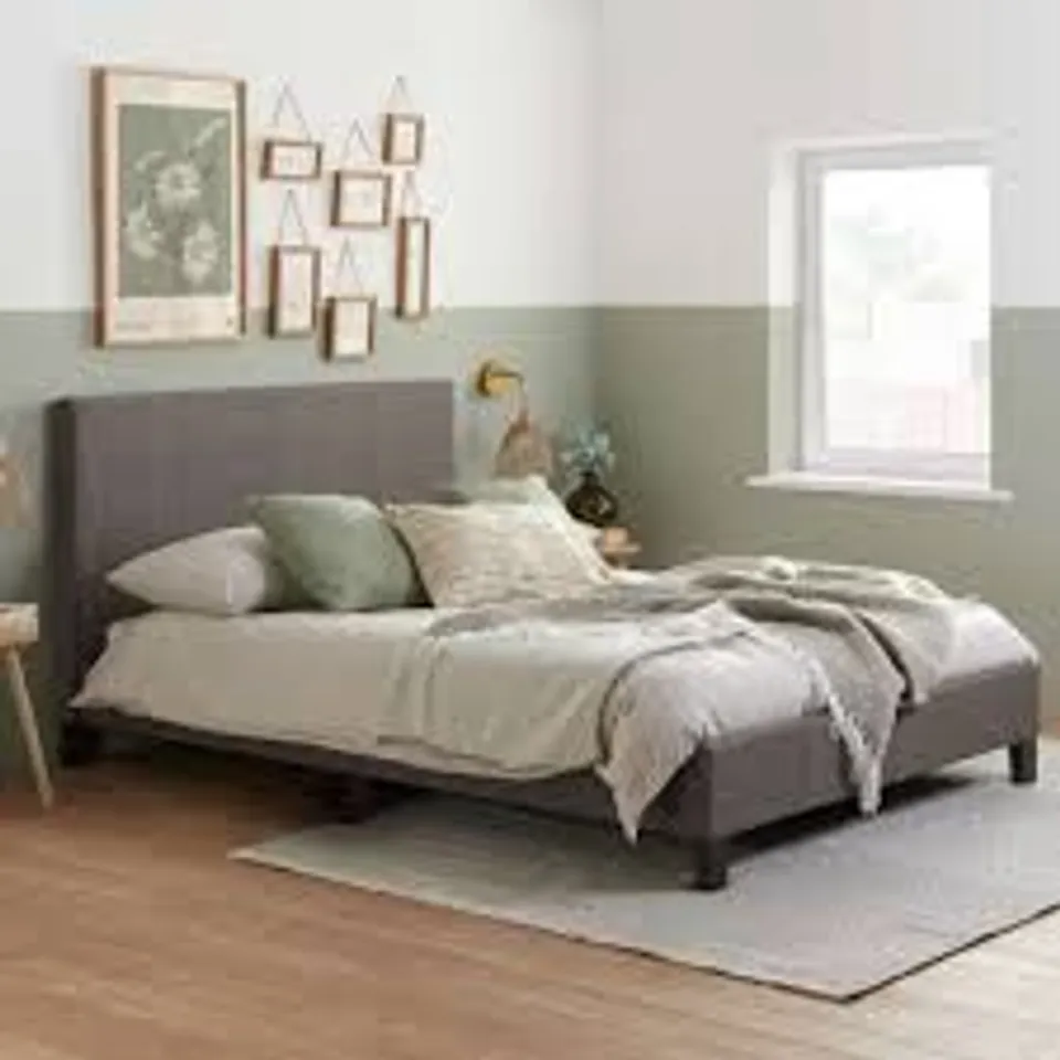 BOXED BERLIN DOUBLE GREY POLYESTER BED (1 BOX)
