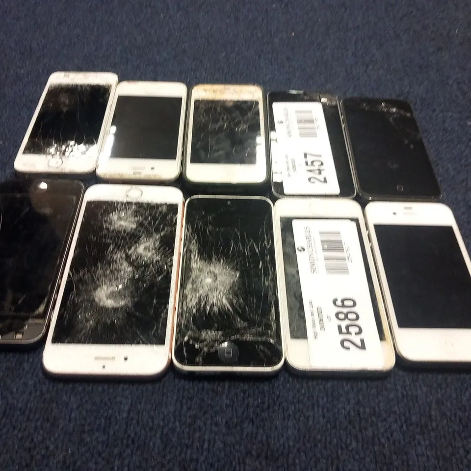 10 ASSORTED MOBILE PHONES TO INCLUDE; APPLE IPHONE 4 (A1332) SMARTPHONE 