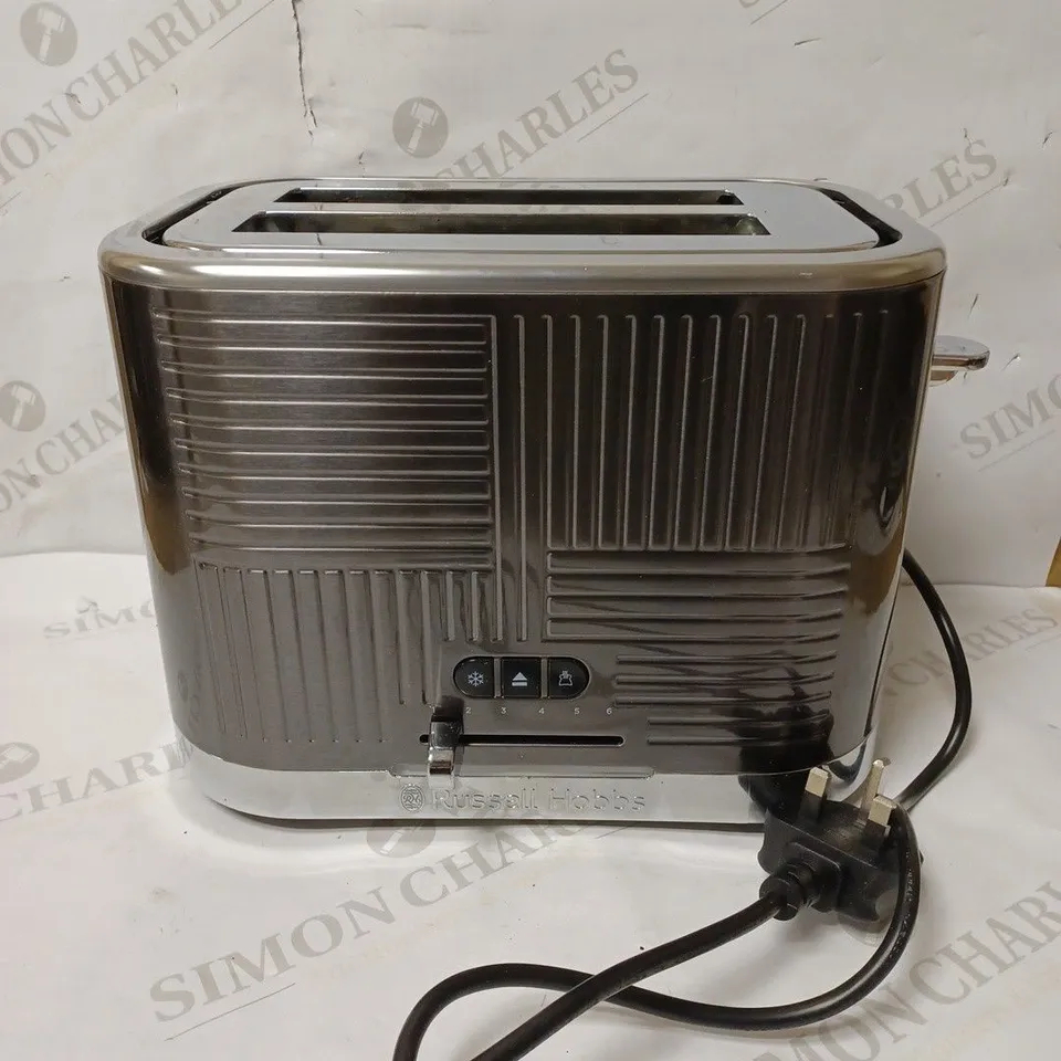 RUSSELL HOBBS 25250 GEO STEEL 2 SLICE WIDE SLOT TOASTER