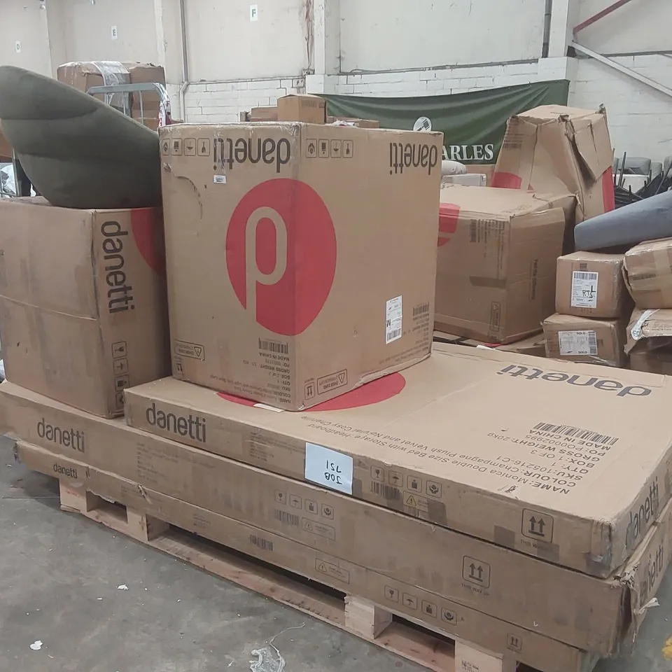 PALLET CONTAINING A LARGE QUANTITY OF ASSORTED DANETTI FURNITURE PARTS
