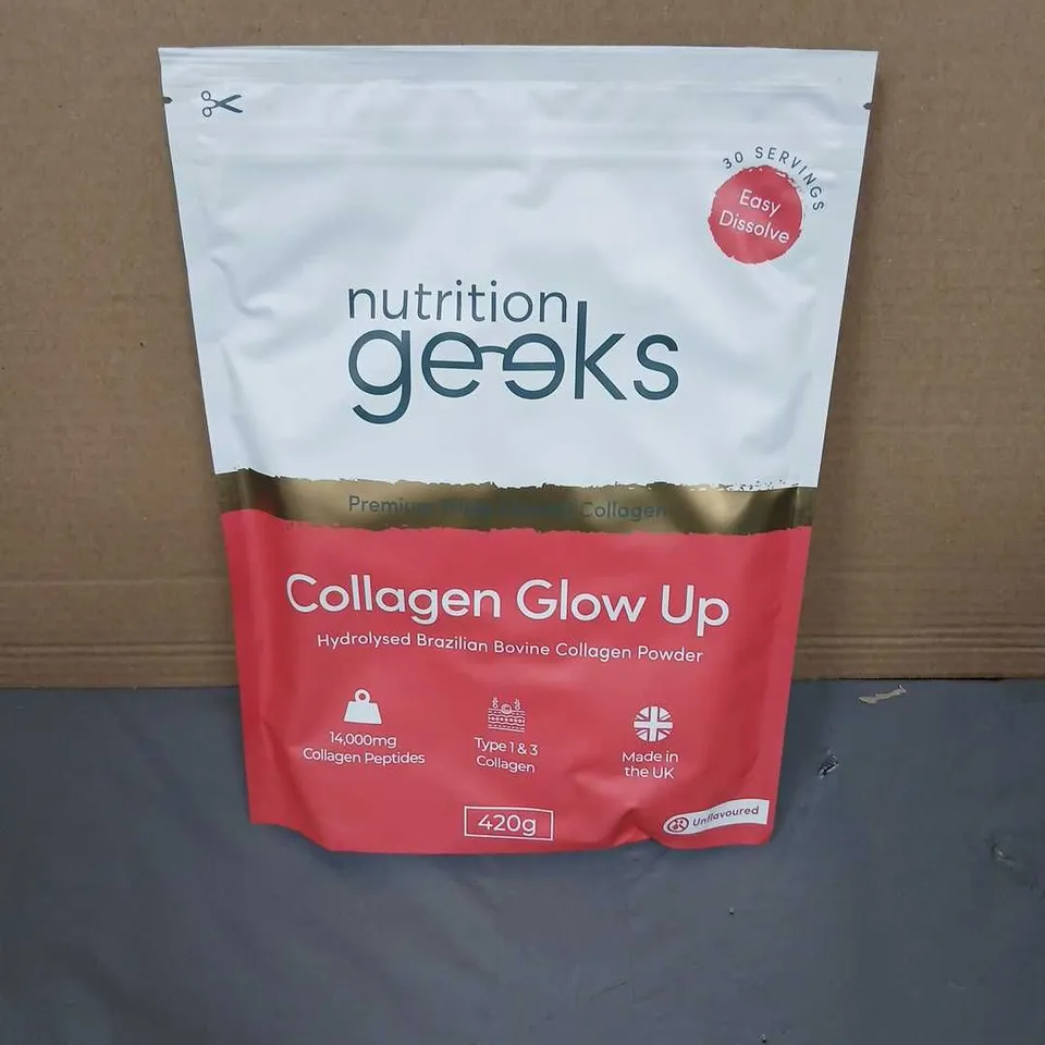 SIX NUTRITION GEEKS COLLAGEN GLOW UP – HYDROLYSED BRAZILIAN BOVINE COLLAGEN POWDER, 420G