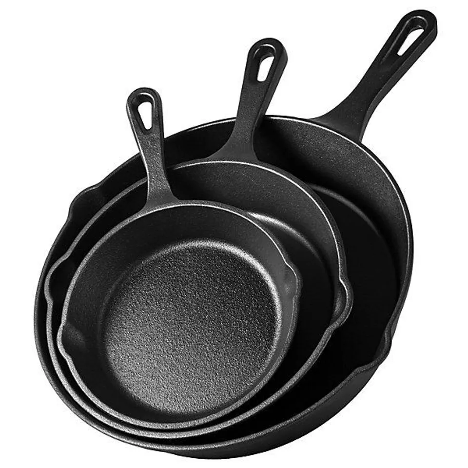 BOXED CAST IRON COOKWARE SET - 3 PANS