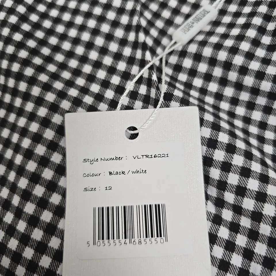 PURE & NATURAL BLACK & WHITE GINGHAM TROUSERS – UK SIZE 12