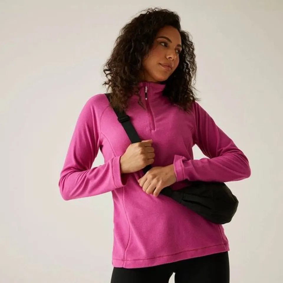 REGATTA WOMEN'S MONTES LIGHTWEIGHT HALF-ZIP FLEECE | RASPBERRY UK 14