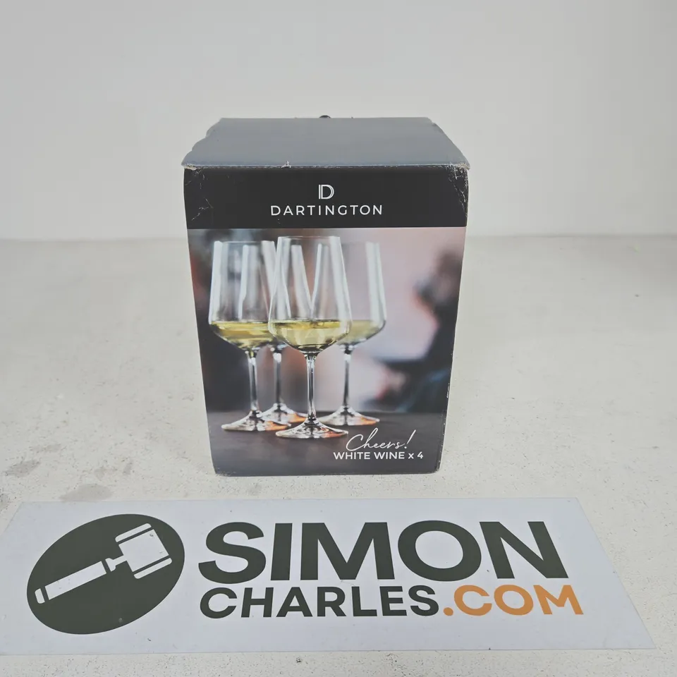 DARTINGTON WHITE WINE GLASSES, SET OF 4 – BOXED
