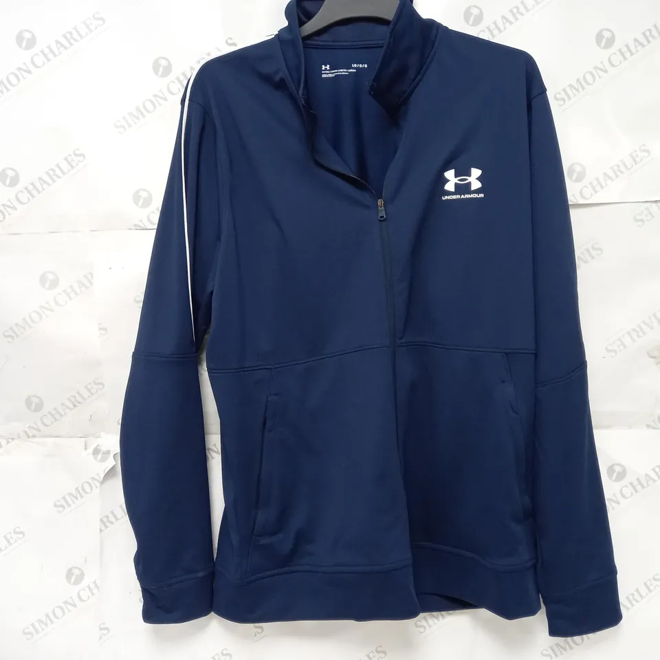 UNDER ARMOUR PIQUE TRACK JACKET IN NAVY - LARGE