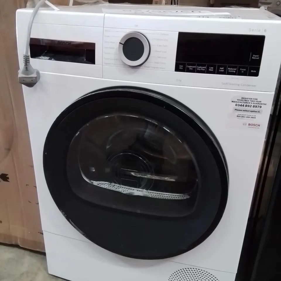 BOSCH SERIES 6 WQG24509GB 9KG LOAD HEAT PUMP TUMBLE DRYER - SELF-CLEANING CONDENSER -WHITE-