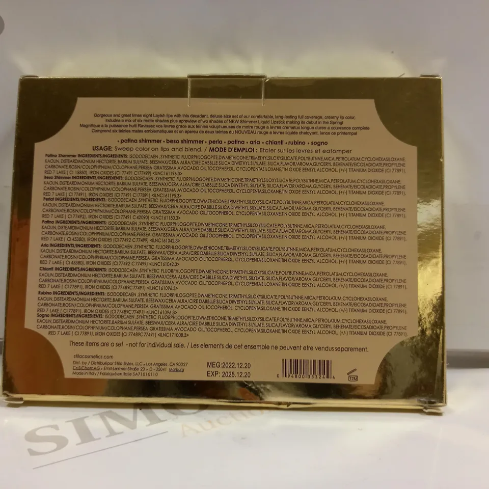 STILA STAR STUDDED EIGHT STAY ALL DAY LIQUID LIPSTICK MATT SET 8 PCS