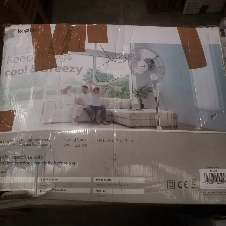 BOXED KEPLIN PREMIUM 16" STAND FAN - WHITE