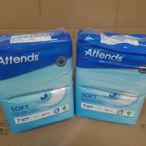 2 PACKS OF 34 ATTENDS SOFT PADS 