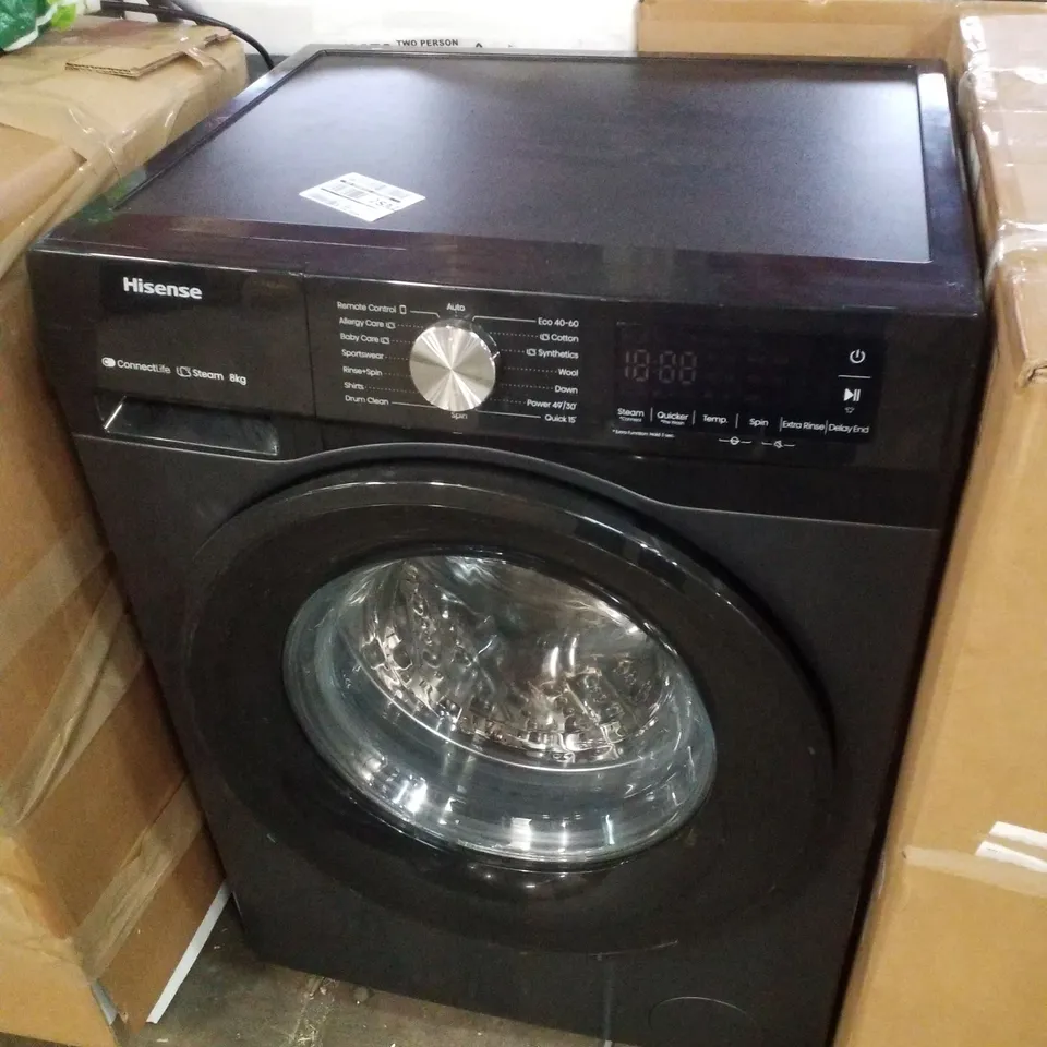 HISENSE WF3S8043BB3 WASHING MACHINE, 8KG, 1400 SPIN, BLACK, A RATED
