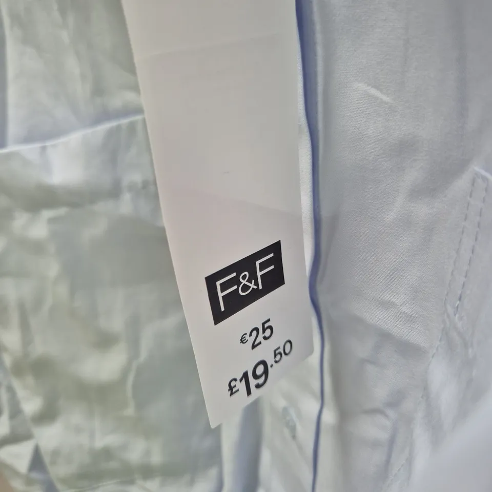 F&F TESCO LIGHT BLUE BLOUSE - WOMEN'S SHIRT, SIZE UK 16
