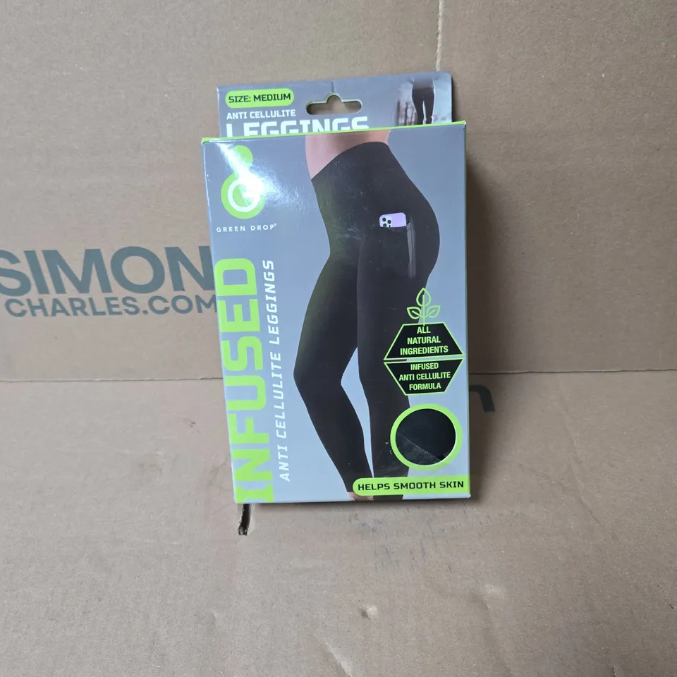 GREEN DROP INFUSED ANTI CELLULITE LEGGINGS BLACK MEDIUM