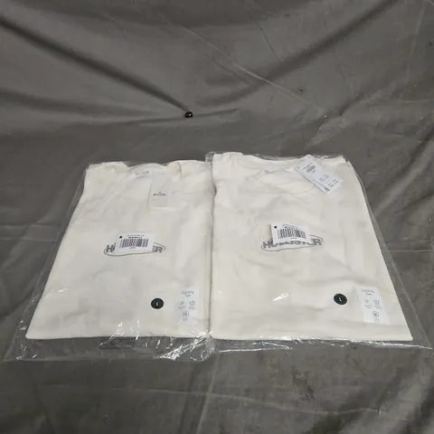 HOLLISTER COOLING TEE BOXY FIT – CREAM, SIZE L (2 PACK)