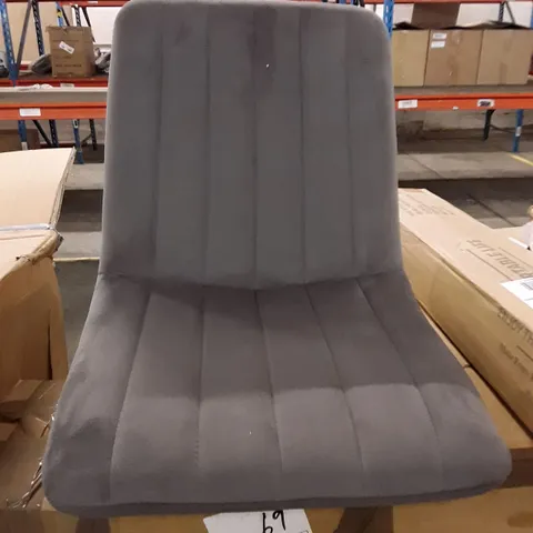 BOXED SET OF 2 GREY FABRIC DINING CHAIRS