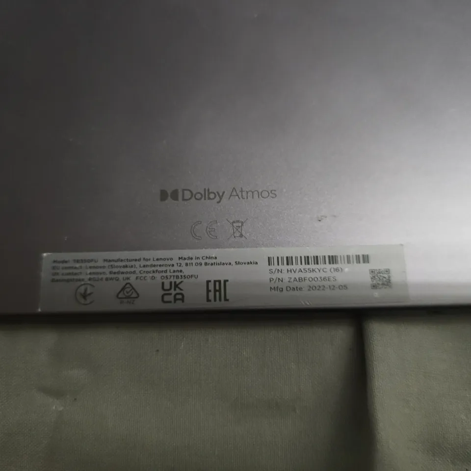 LENOVO ANDROID TABLET – DOLBY ATMOS - MODEL TB35OFU