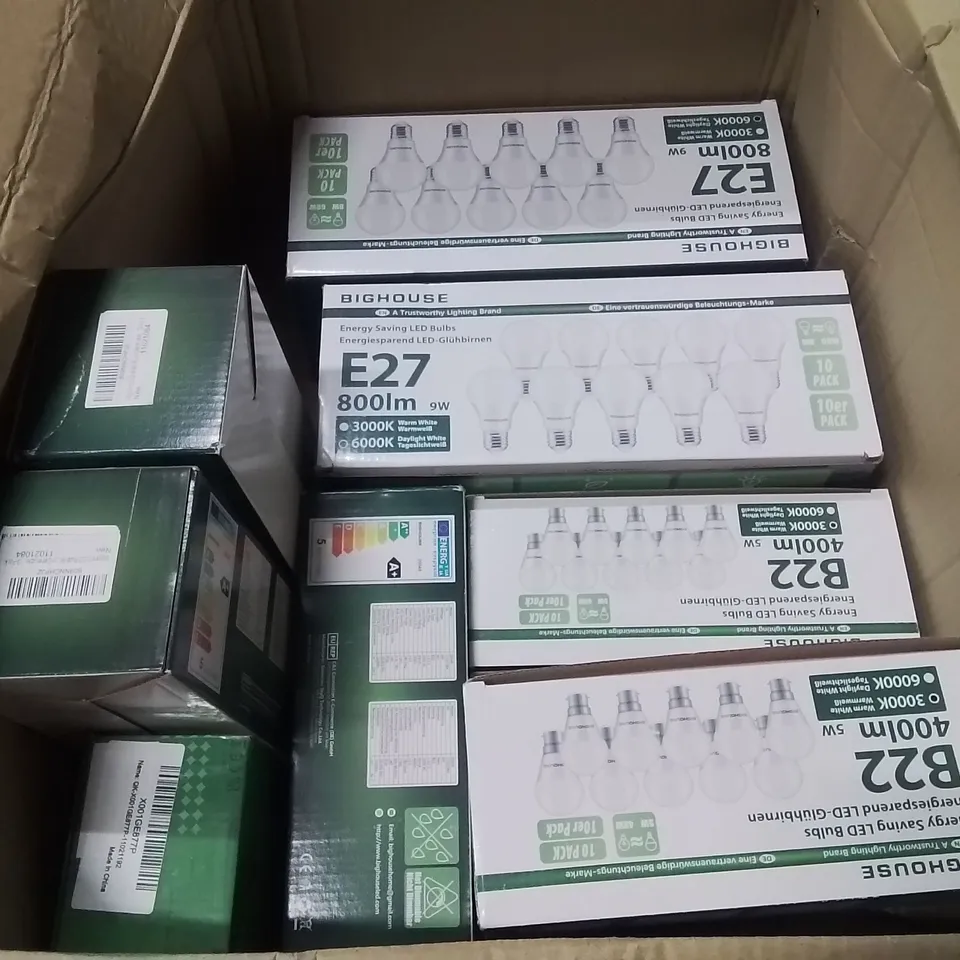 LARGE BOX CONTAINING VARIOUS ASSORTED LIGHT BULBS ECT.