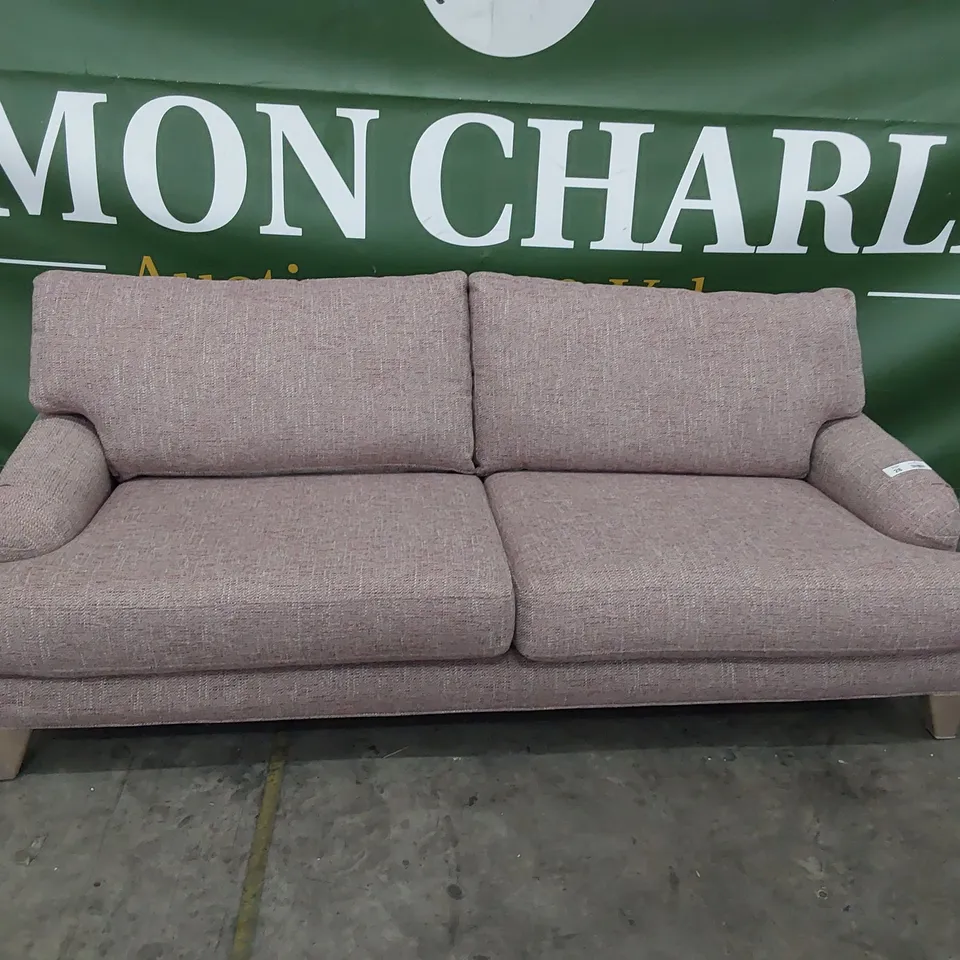 QUALITY BRITISH MADE LOUNGE Co ROSE THREE SEATER SOFA PINK FABRIC 