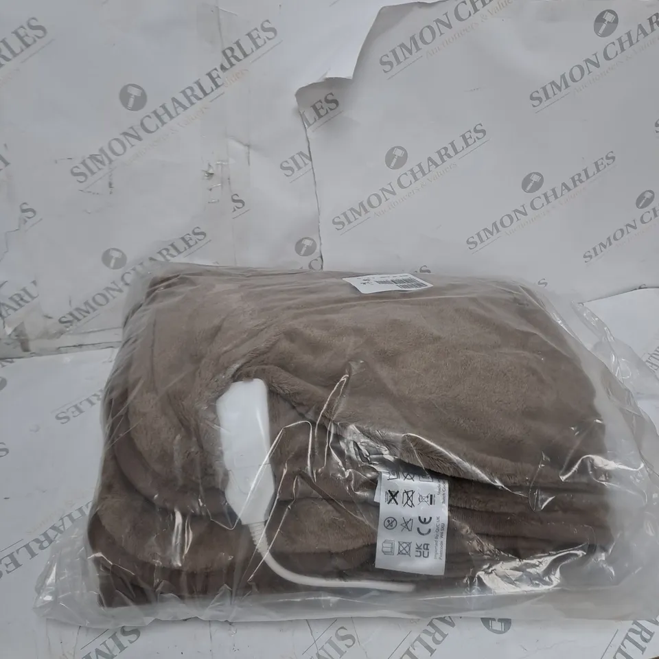 COZEE HOME VELVETSOFT HEATED BLANKET IN DARK TAUPE