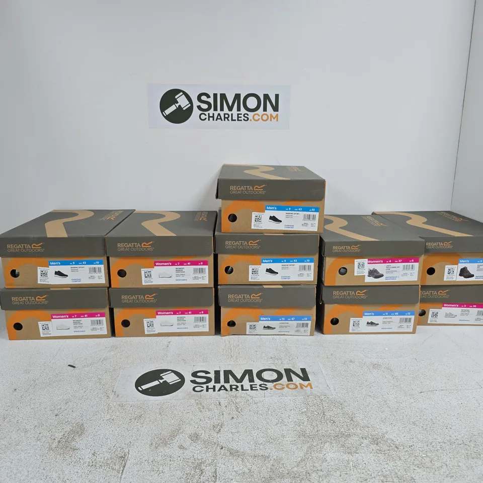APPROXIMATELY 11 ASSORTED BRAND NEW REGATTA SHOES/FOOTWEAR ITEMS IN VARIOUS SIZES, STYLES & COLOURS