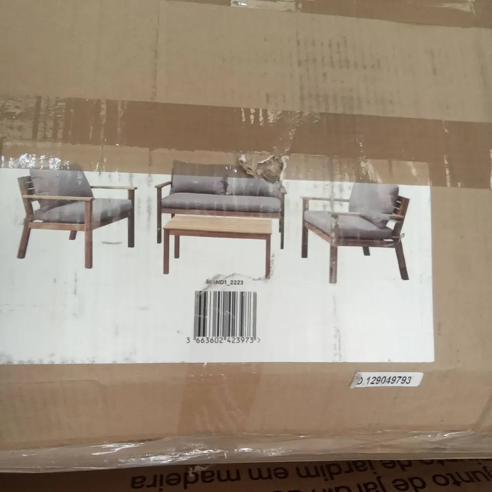 BOXED GOODHOME DENIA WOODEN COFFEE TABLE SET 