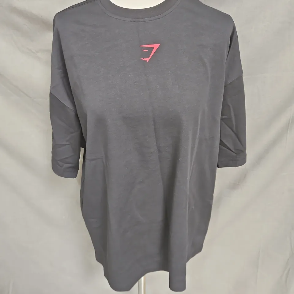 GYMSHARK LIFTING CLUB EXTREME OVERSIZED TSHIRT IN BLACK SIZE M