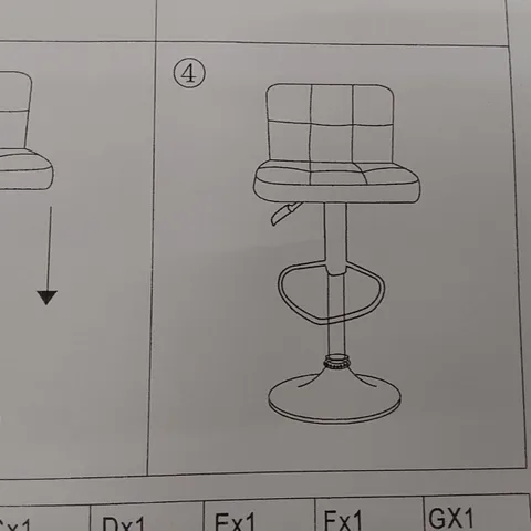 BOXED BLACK FAUX LEATHER BARSTOOL (1 BOX)