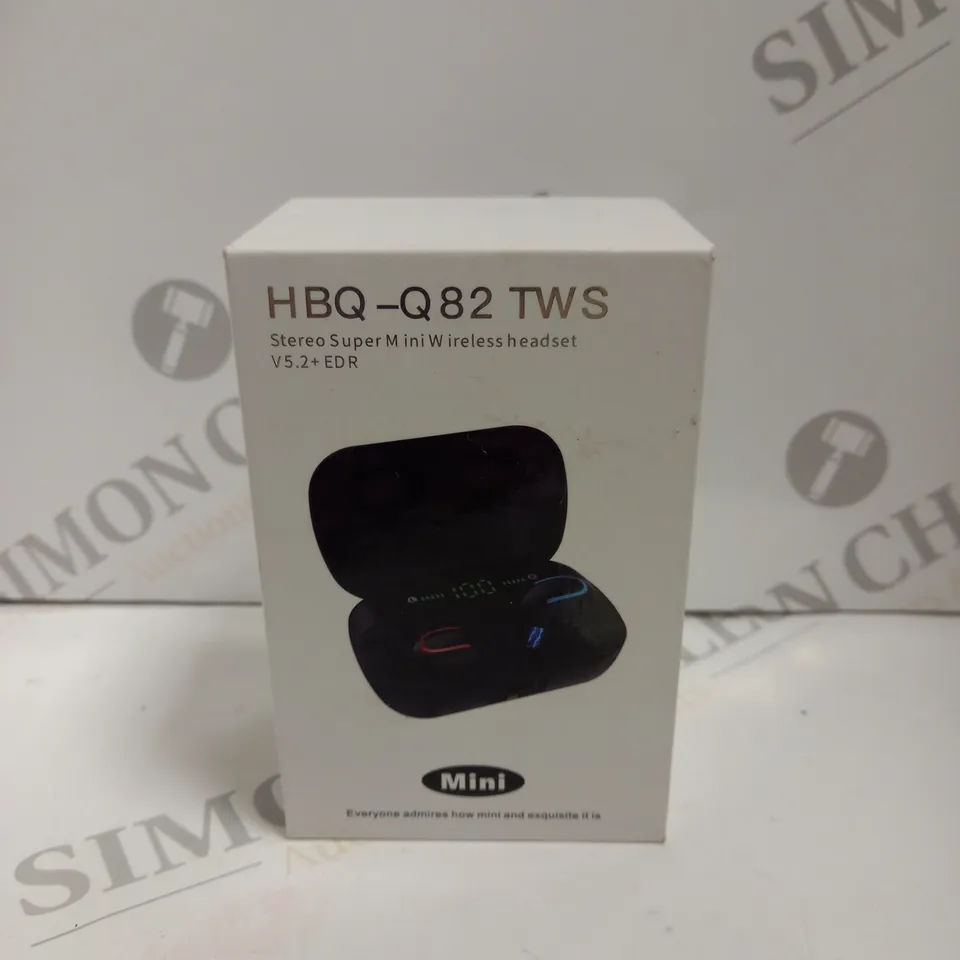 BOXED TWS HBQ-Q82SUPER MINI WIRELESS EARPHONES BLACK 