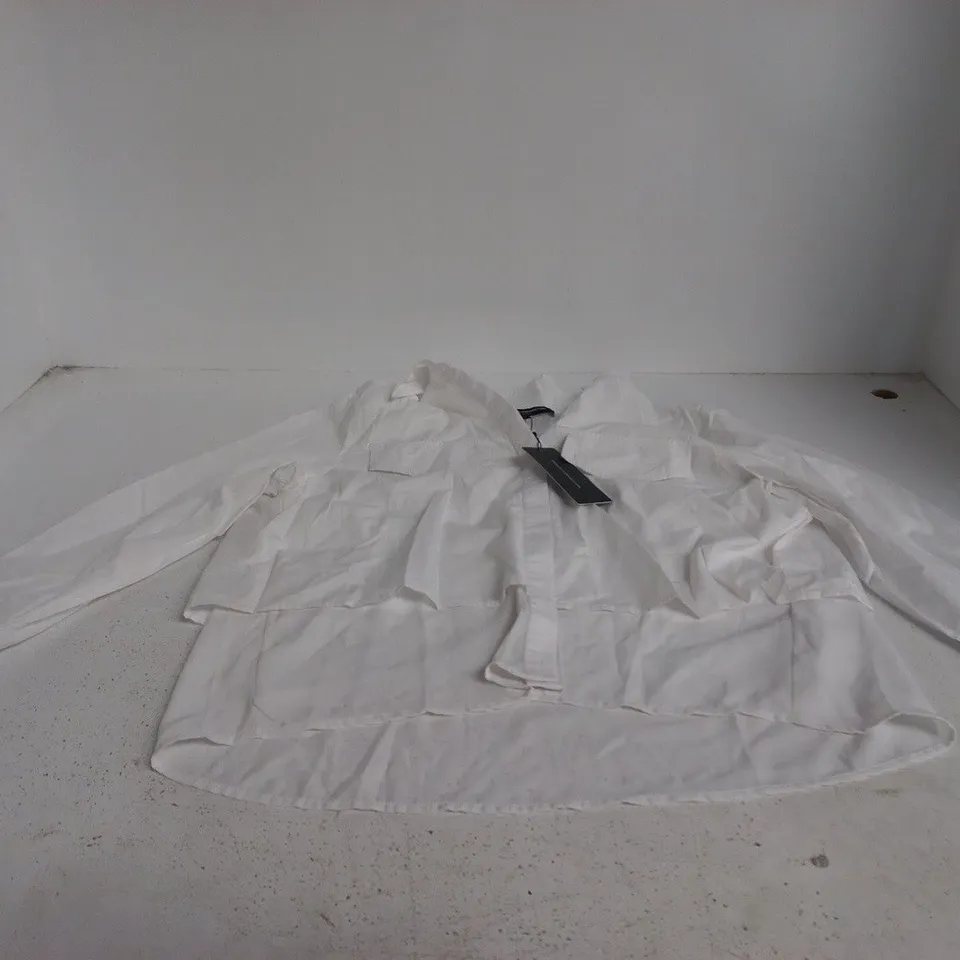 FRENCH CONNECTION CAMBRIA MILA MIX SHIRT – LINEN WHITE, UK SIZE L