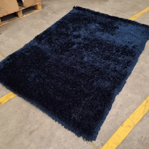 DARK BLUE SHAGGY AREA RUG APPROXIMATELY 160Γ230CM