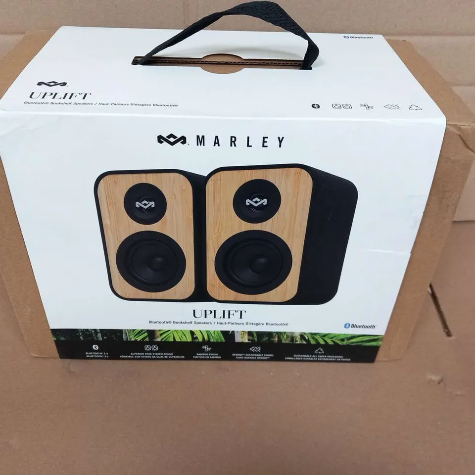 BOXED MARLEY UPLIFT BLUETOOTH BOOKSHELF SPEAKERS