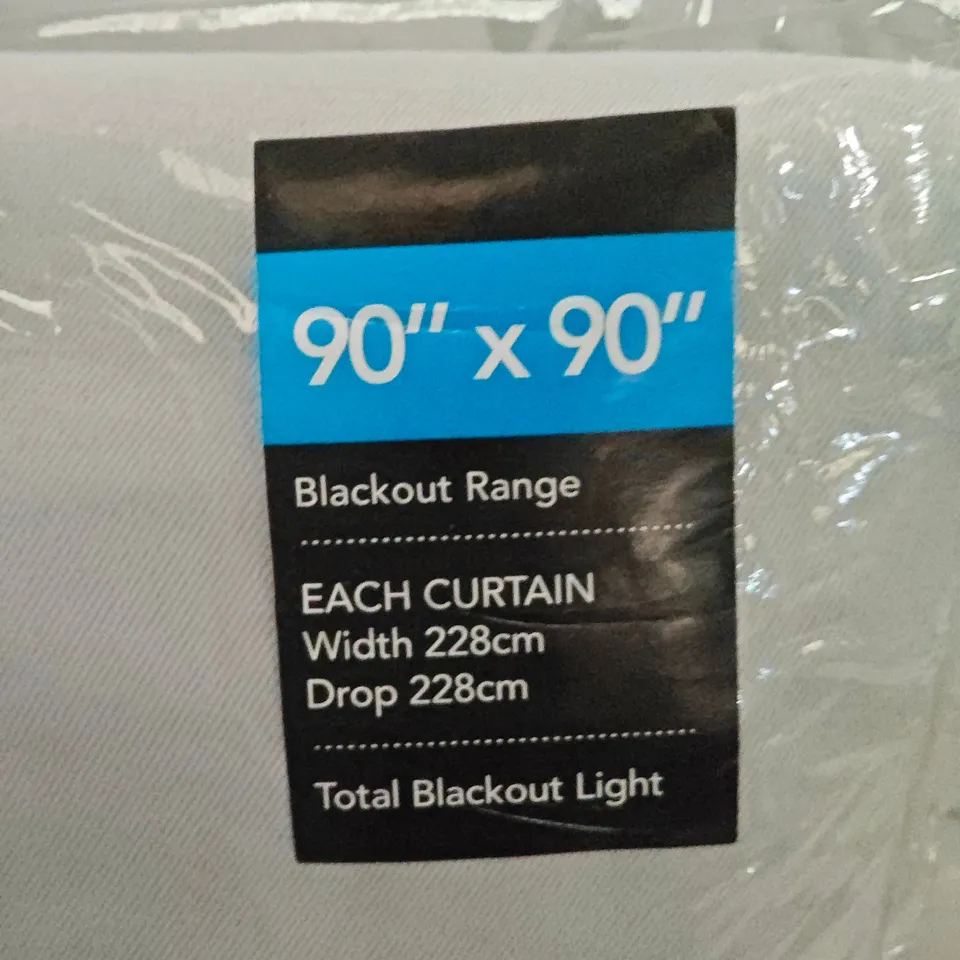 BLACKOUT EYELET CURTAINS, 90" X 90" (228CM X 228CM) – PAIR