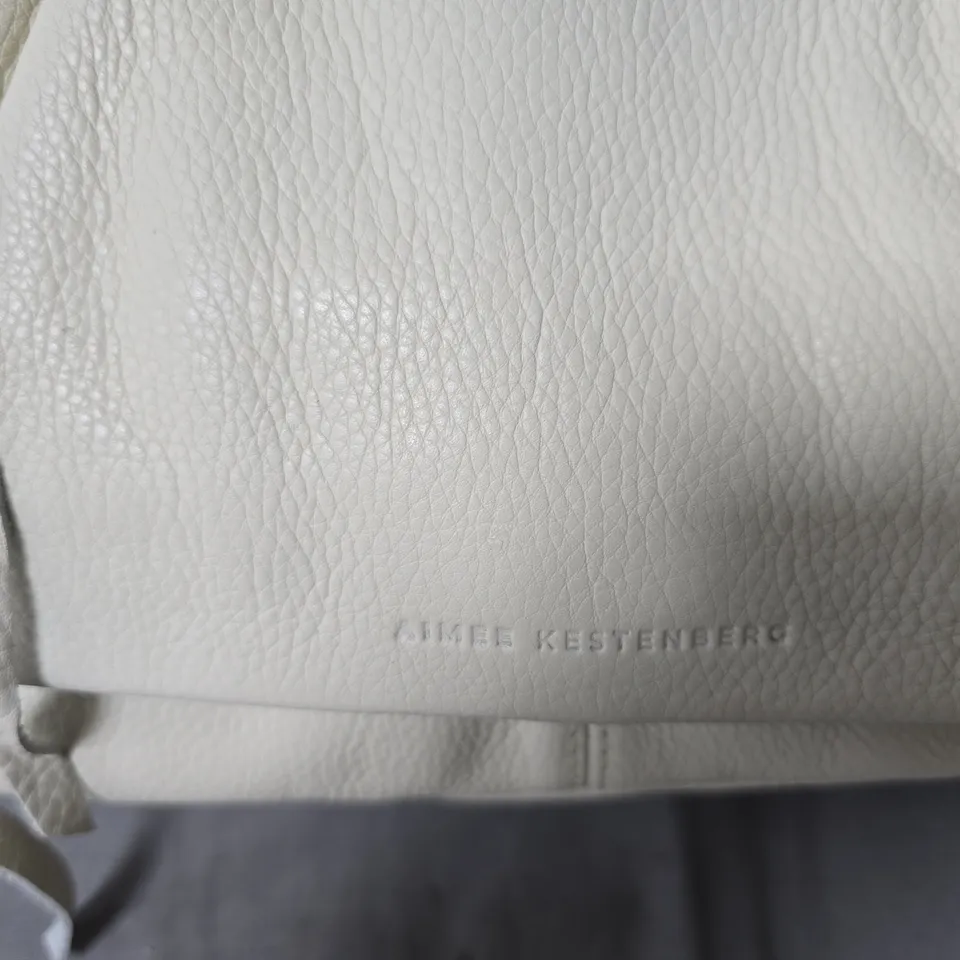 AIMEE KESTENBERG WHITE PEBBLED LEATHER SHOULDER BAG