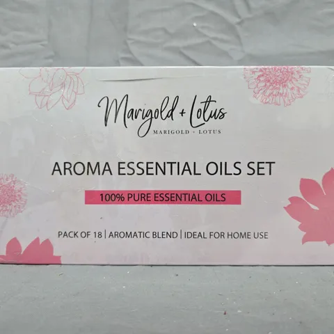 MARIGOLD + LOTUS AROMA ESSENTIAL OILS SET – PACK OF 18 X 10ML BOTTLES