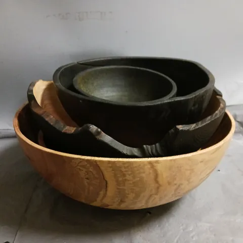 SET OF 6 WOODEN BOWLS