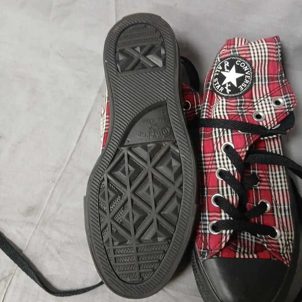 CONVERSE ALL STAR PLAID HIGH-TOP SNEAKERS – UNISEX, UK 4 / EU 36.5