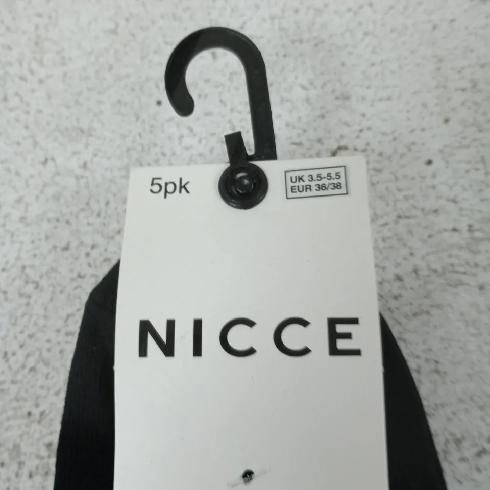NICCE SOCKS – 5-PACK, UK 3.5-5.5 (EU 36/38)