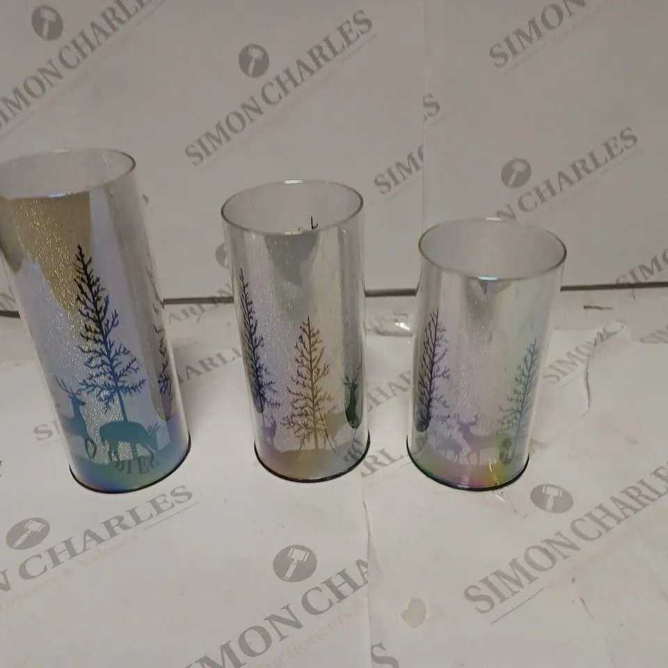 LUXA SHADOW PRELIT SET OF 3 REINDEER SCENE SPARKLERS