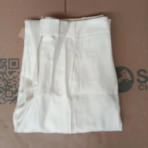 BODEN CHISWICK CROP LINEN TROUSERS IN IVORY SIZE UK 16