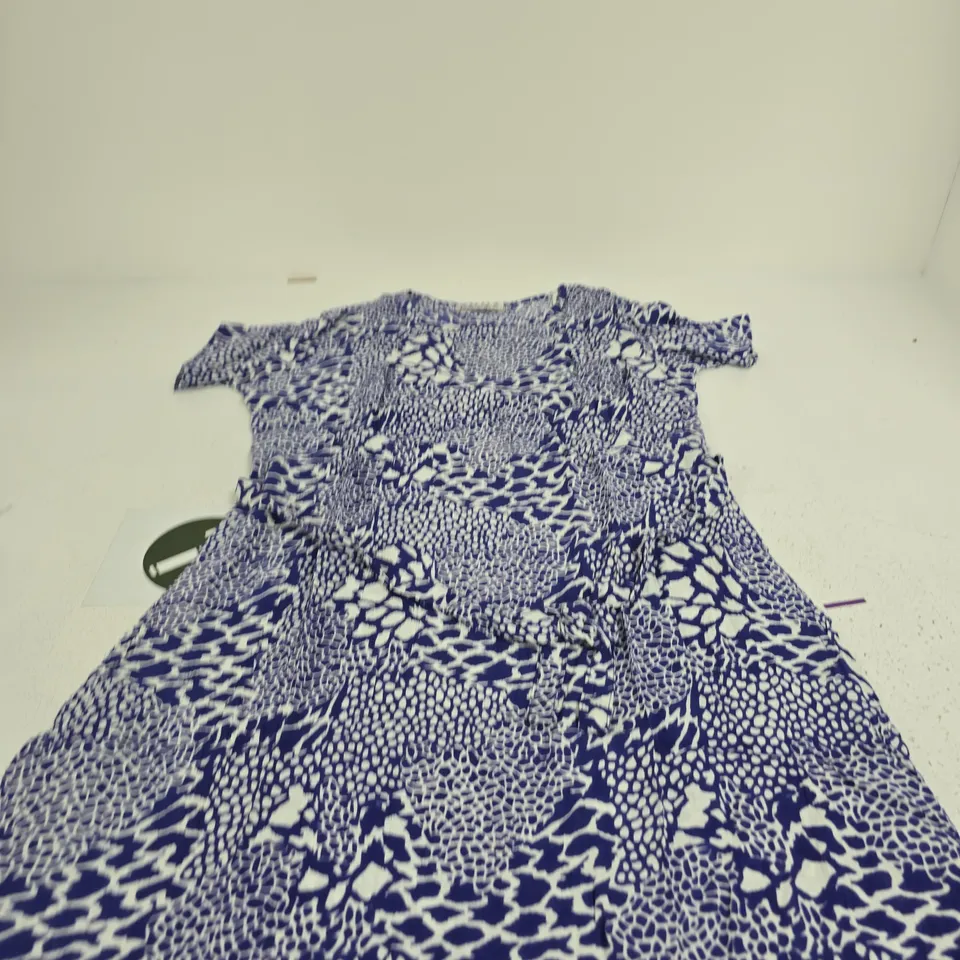 PURE & NATURAL WOMEN'S DRESS – PURPLE & WHITE PRINT – UK SIZE S