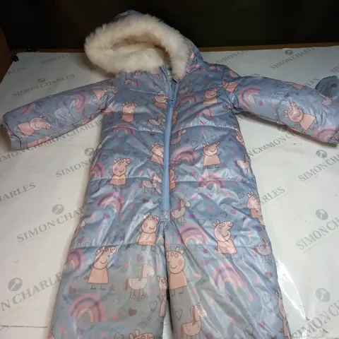 PEPPA PIG ALL IN ONE SNOW SUIT WITH FAUX FUR HOOD SIZE UNSPECIFIED