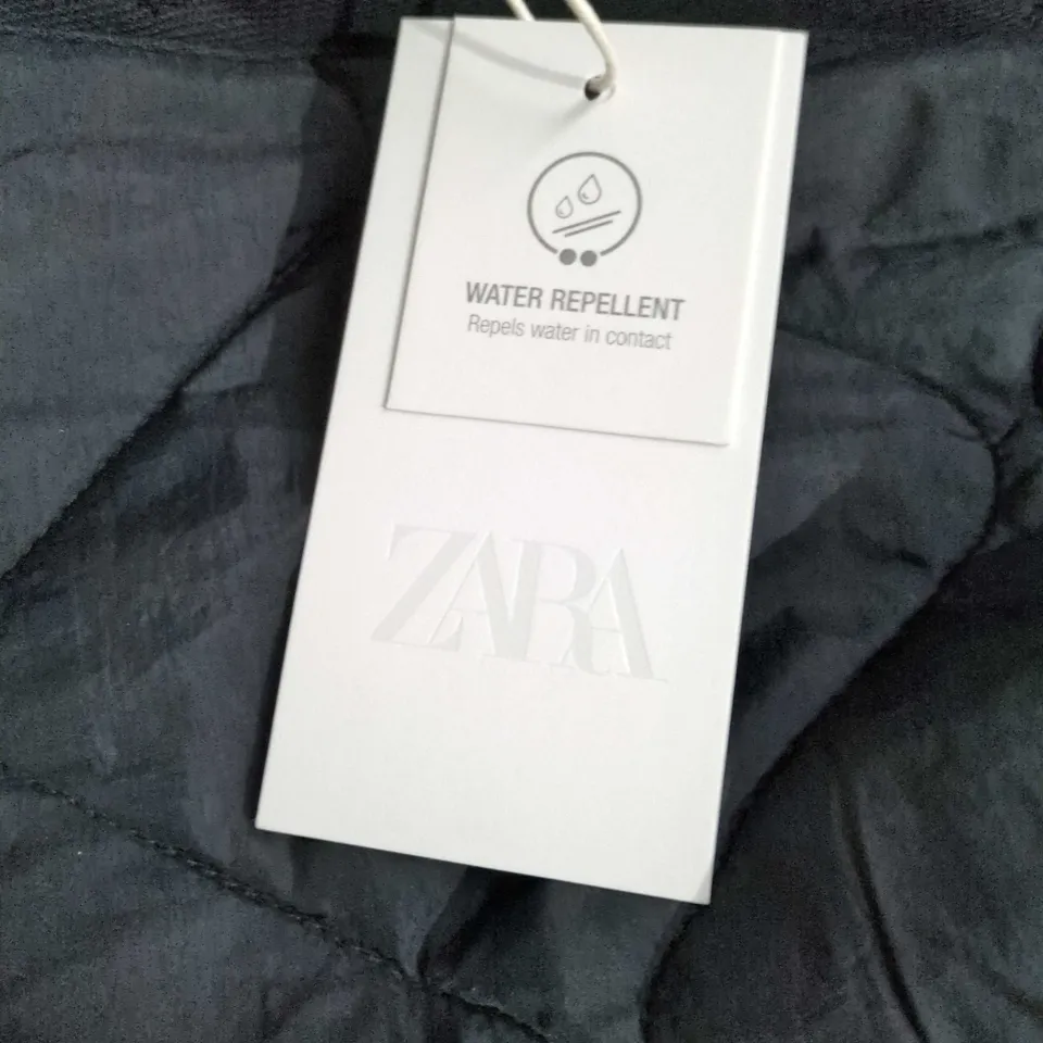 ZARA WATER-REPELLENT QUILTED JACKET, BLACK – XS
