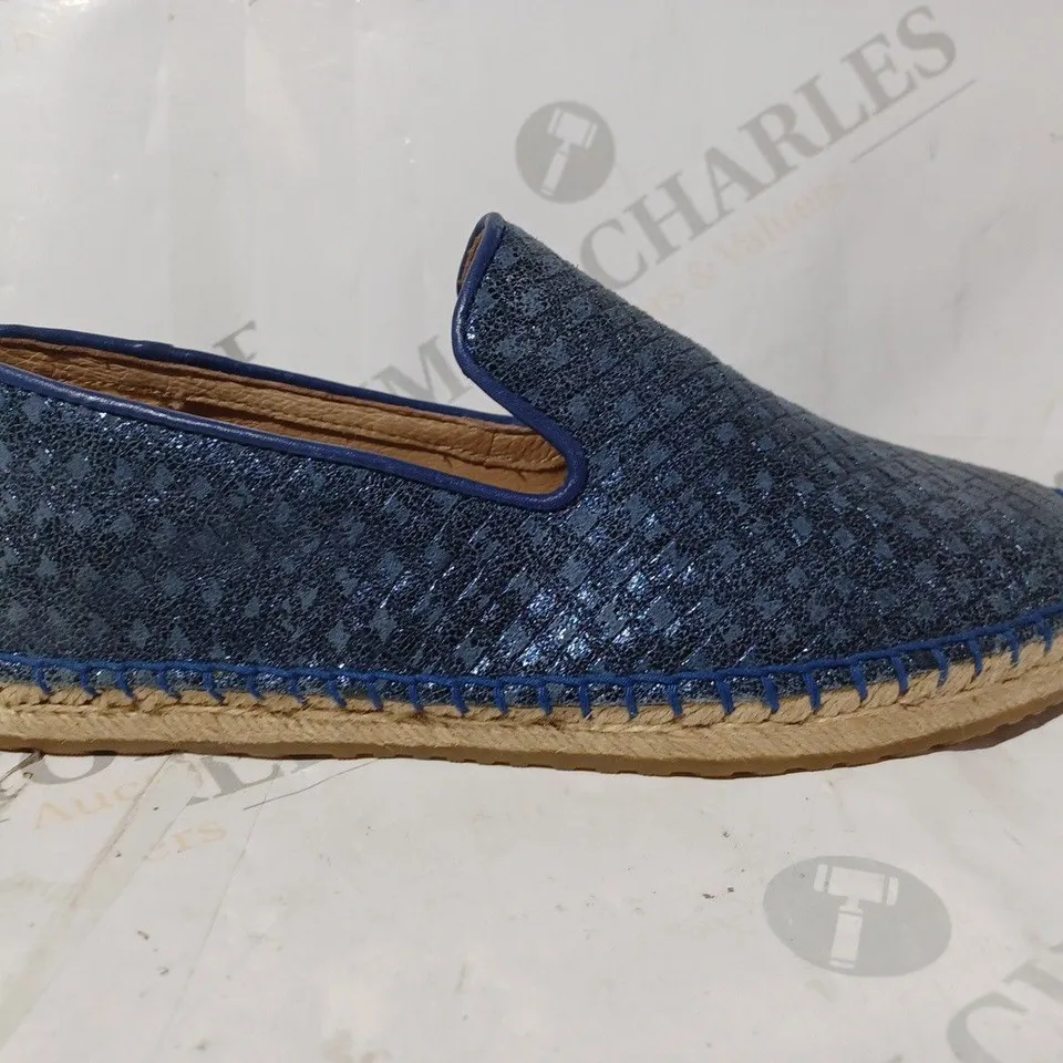 BOXED PAIR OF UGG SLIP-ON SHOES IN BLUE UK SIZE 4.5